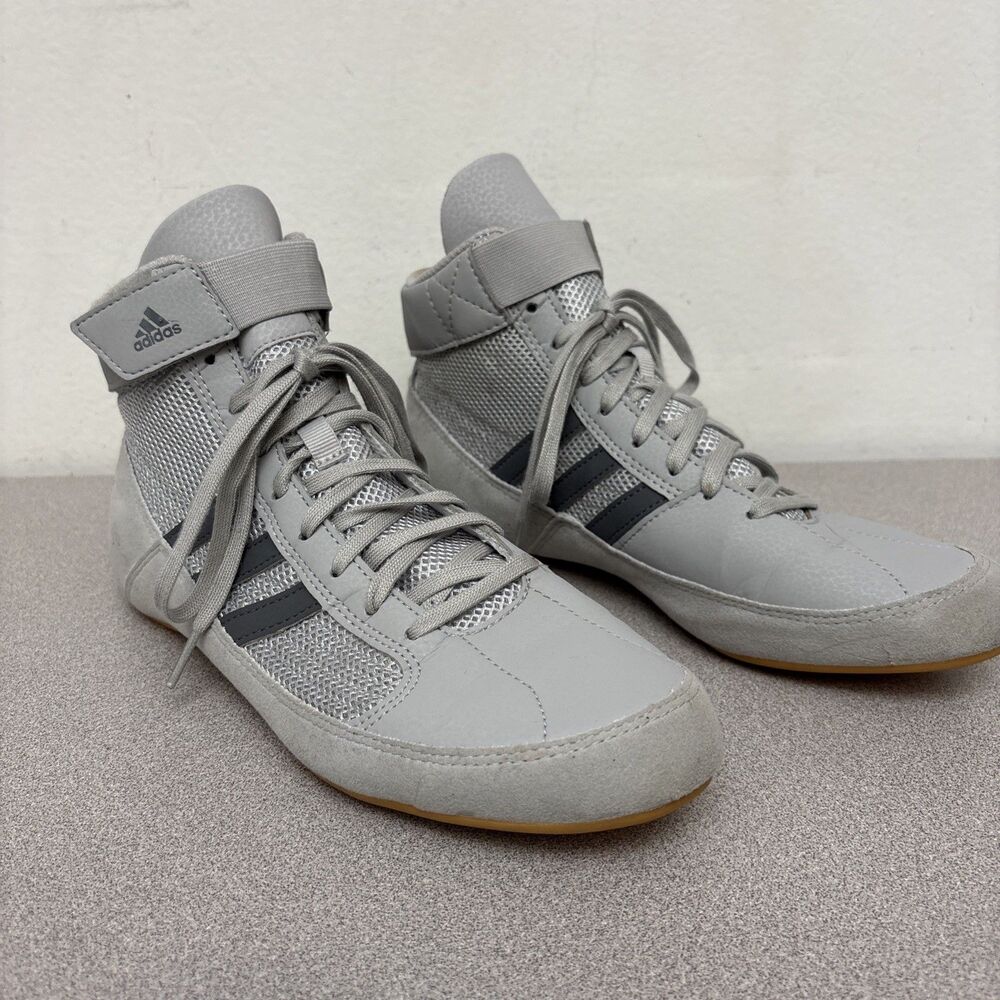 Adidas HVC 2 Wrestling Combat Shoes MMA Boxing Suede Gray Black • Men's Size 8.5